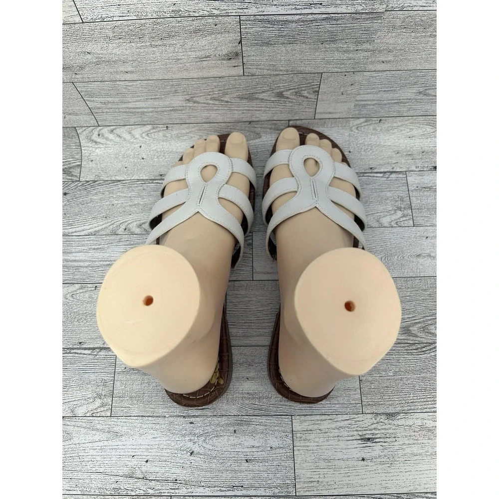 Sam Edelman Shoes Womens Size‎ 6.5 Bondi Leather Slide Sandals Croc Brown Flat